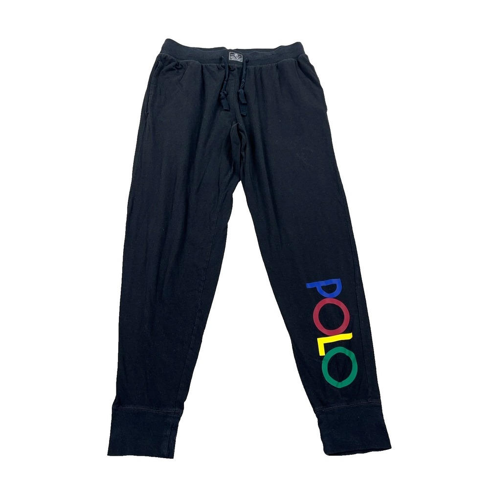 Polo Ralph Lauren Mens Medium Sleep Jogger Leggings Tapered Spell Out Logo Adult
